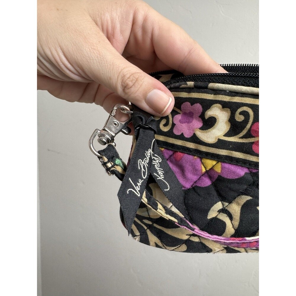 Vera Bradley Small Handbag Suzani Black Floral Mini - Picture 5 of 9